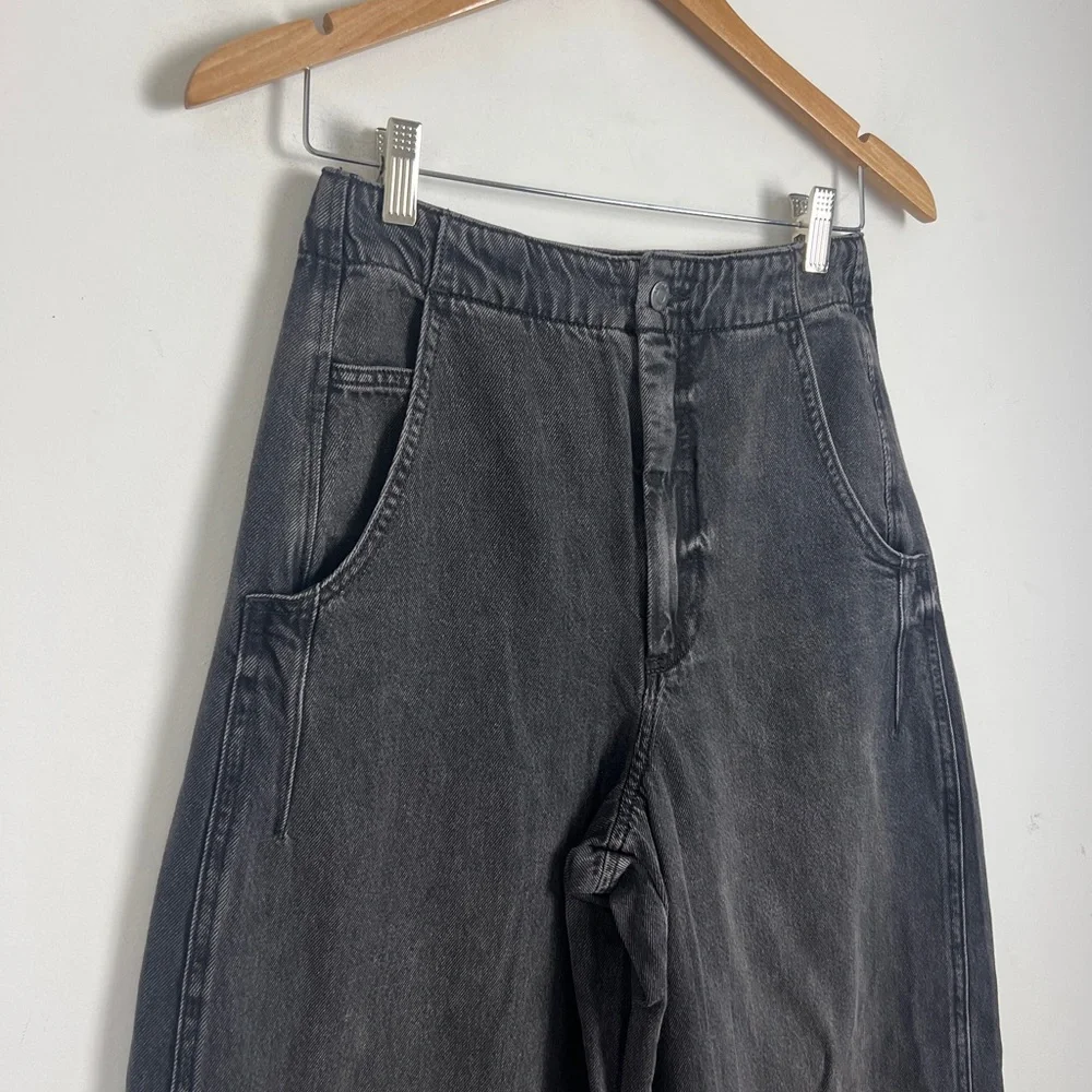 NEW Pistola Size 25 Lottie High Rise Relaxed‎ Bowed Barrel Jeans In Zen